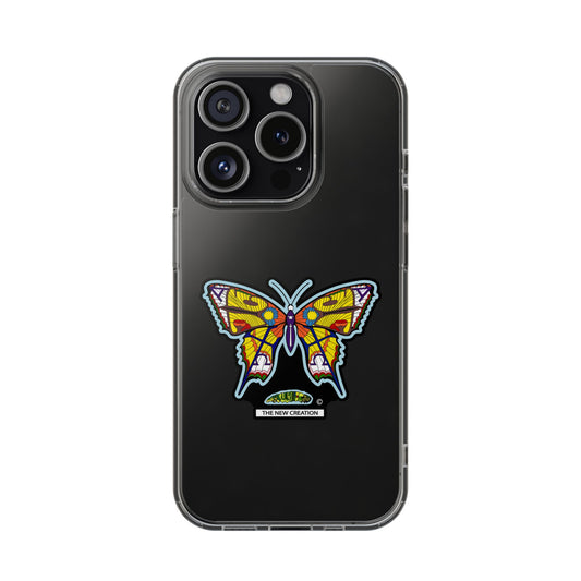 Colorful Butterfly Clear Phone Case – Sleek Transparent Cover, Artistic Print, Lightweight Shockproof Design