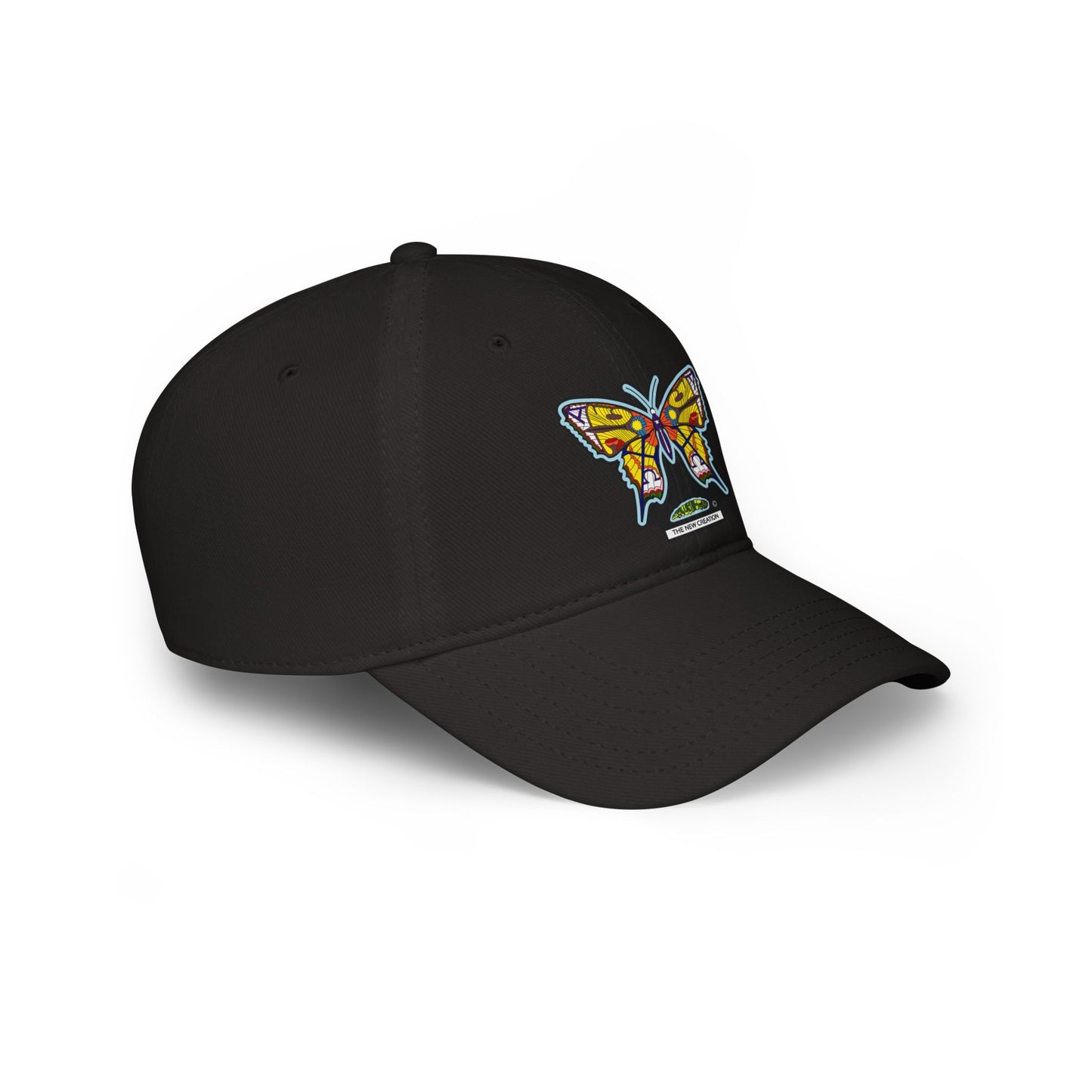 Bright Butterfly Baseball Cap – Low Profile Cotton Hat with Embroidered Symbolic Art