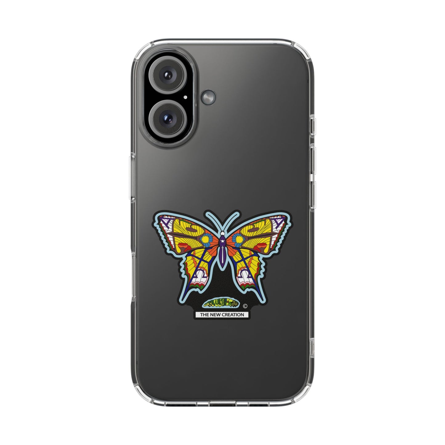Colorful Butterfly Clear Phone Case – Sleek Transparent Cover, Artistic Print, Lightweight Shockproof Design