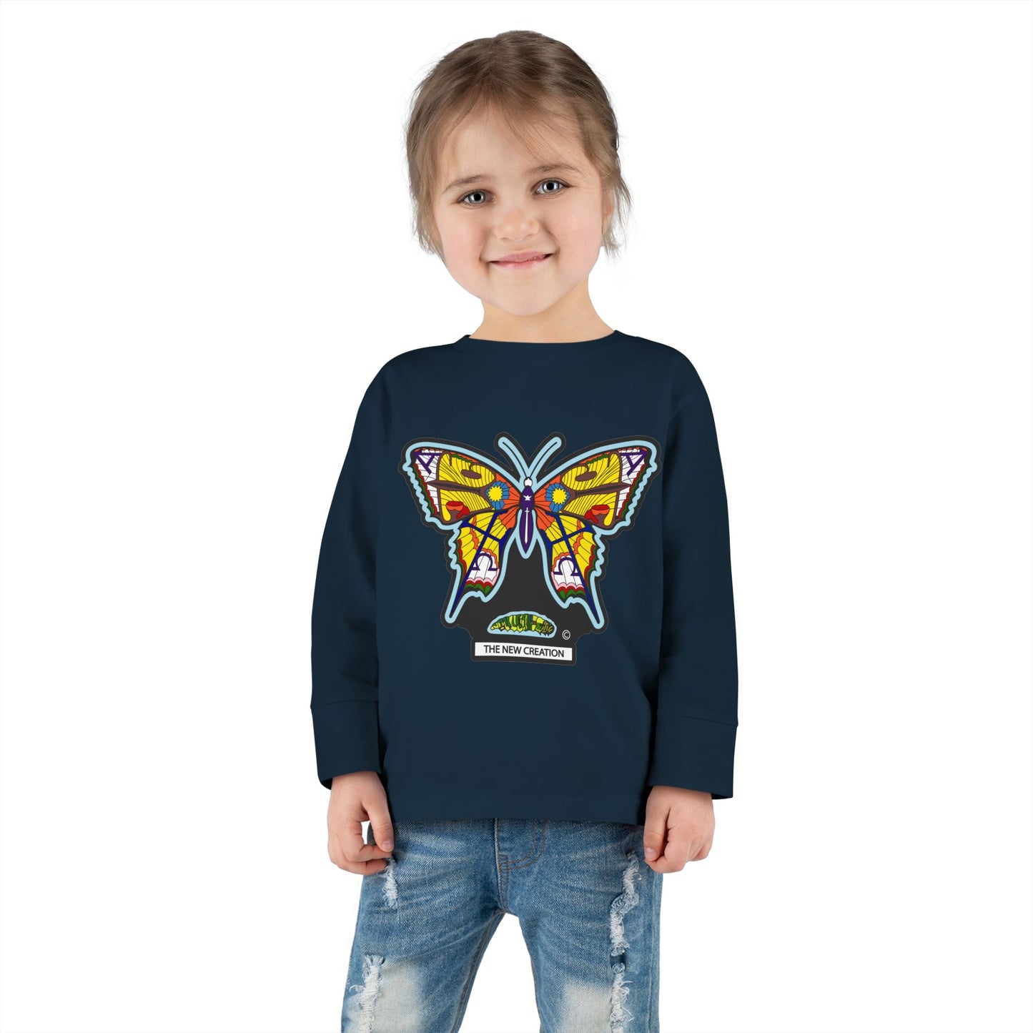Butterfly Toddler Long Sleeve Tee – Soft Cotton Shirt with Symbolic Graphic for Everyday Play