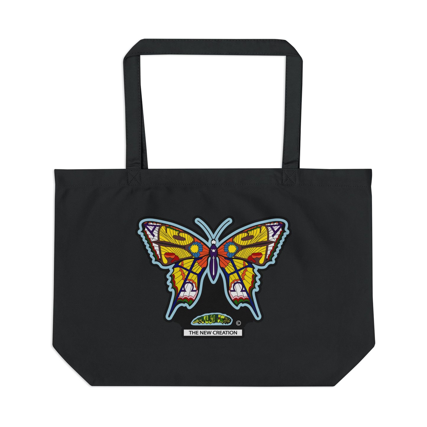 Butterfly Eco Tote Bag – Large Reusable Cotton Bag with Symbolic Print & Wide Straps