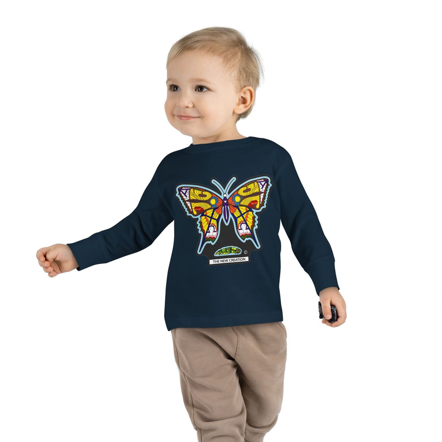 Butterfly Toddler Long Sleeve Tee – Soft Cotton Shirt with Symbolic Graphic for Everyday Play