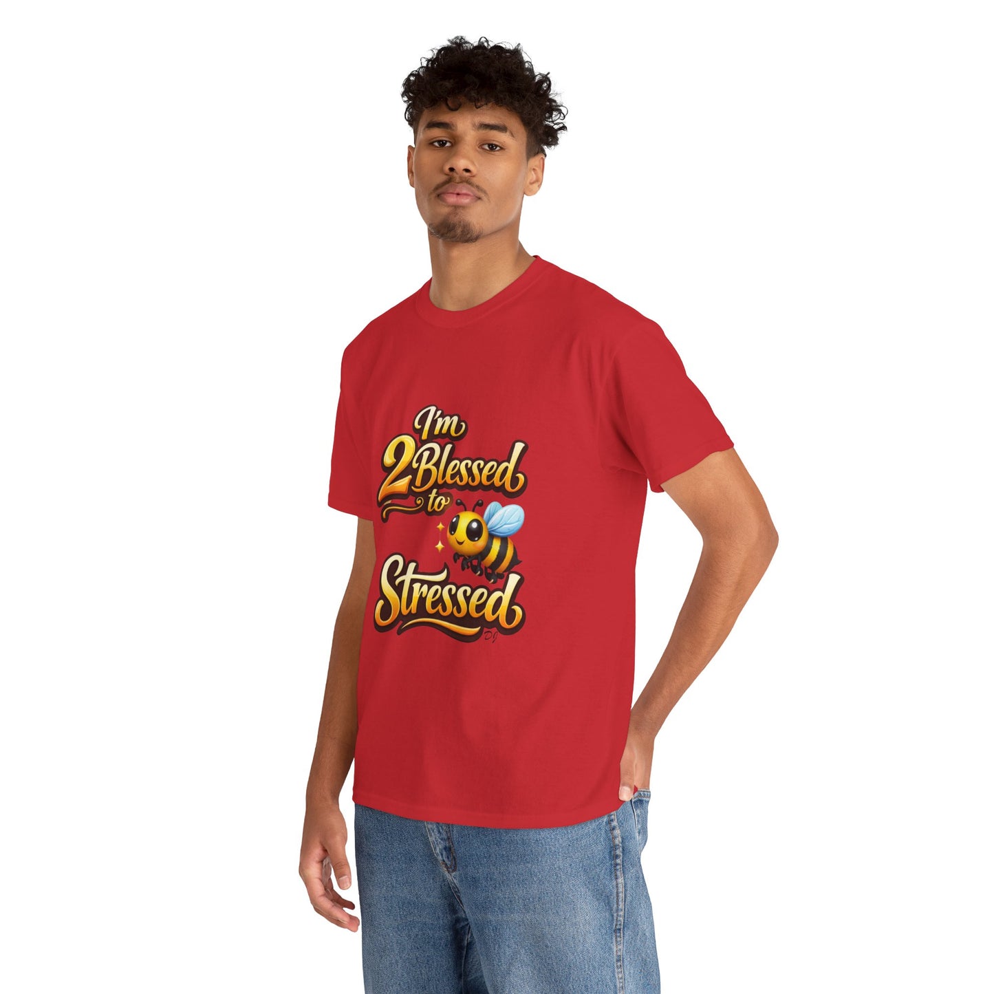 I'm 2 Blessed 2 Be Stressed Graphic Tee - Funny Inspirational Christian Shirt