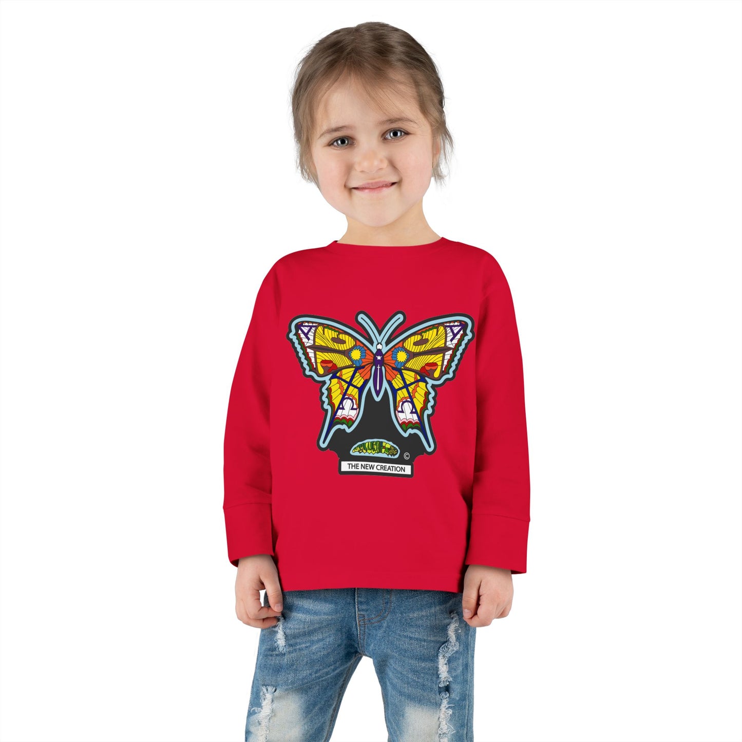 Butterfly Toddler Long Sleeve Tee – Soft Cotton Shirt with Symbolic Graphic for Everyday Play