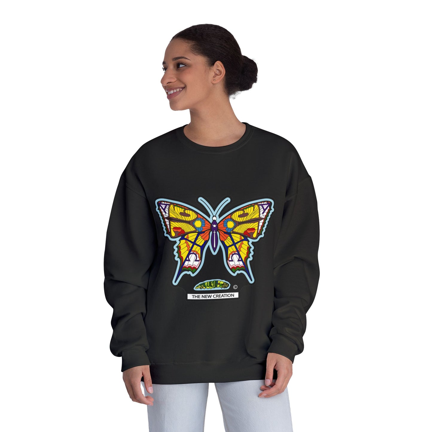 Butterfly Art Unisex Crewneck Sweatshirt, Cozy Butterflies Gift, Spring Apparel, Nature Lover Sweatshirt, Unique Graphic Sweatshirt