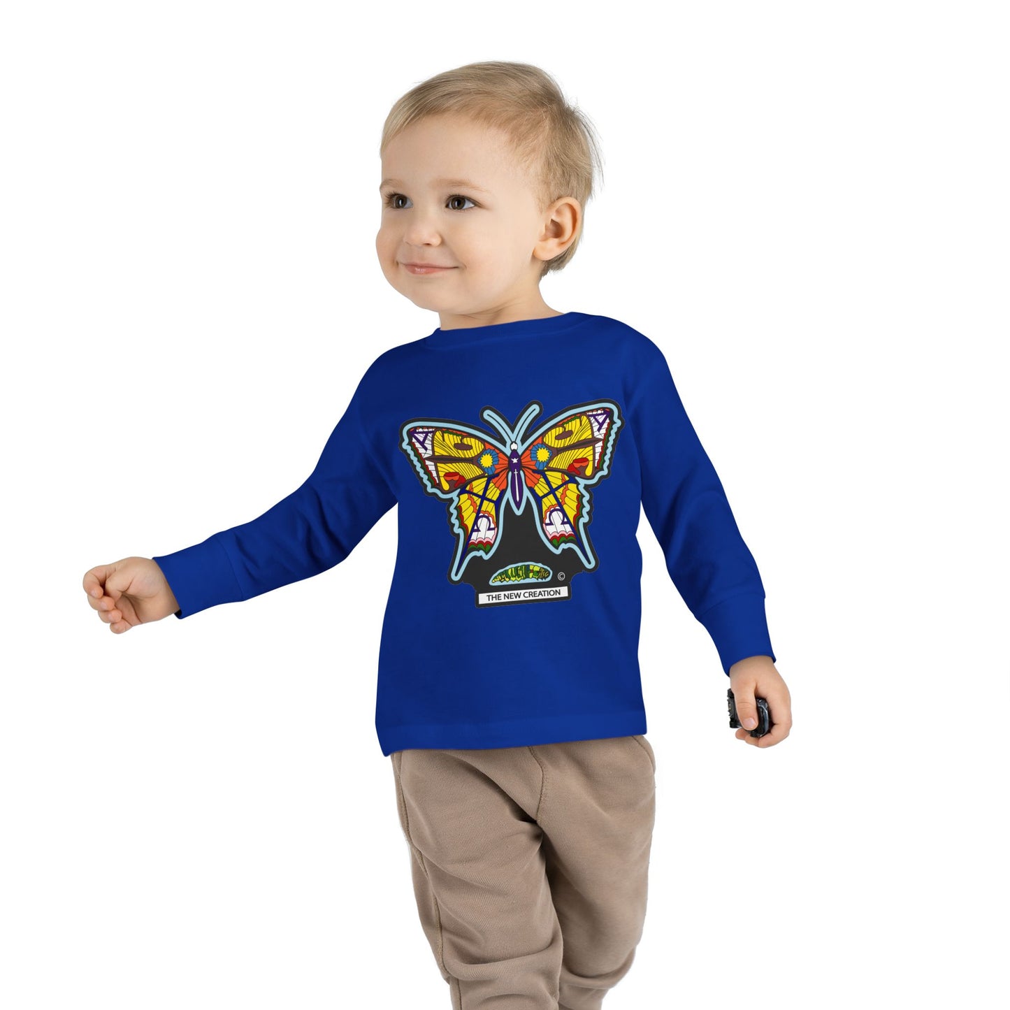 Butterfly Toddler Long Sleeve Tee – Soft Cotton Shirt with Symbolic Graphic for Everyday Play