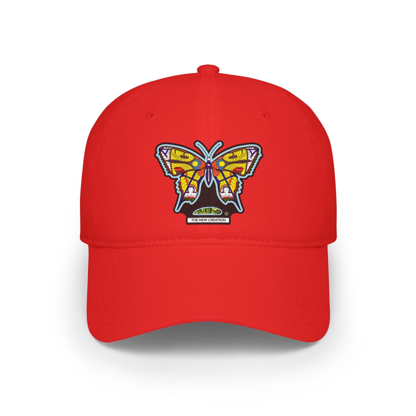 Bright Butterfly Baseball Cap – Low Profile Cotton Hat with Embroidered Symbolic Art