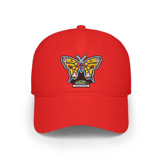 Bright Butterfly Baseball Cap – Low Profile Cotton Hat with Embroidered Symbolic Art