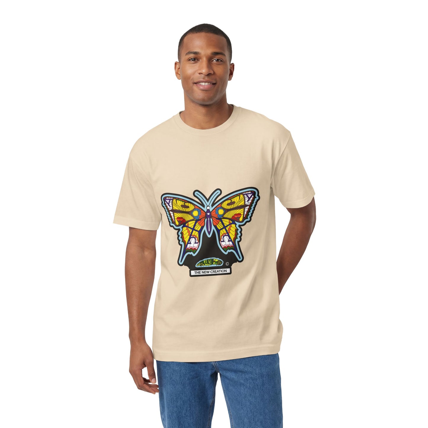Vibrant Butterfly Graphic Tee, Unisex Classic T-Shirt for Nature Lovers, Butterfly Art, Summer Outfit, Eco-Friendly Gift