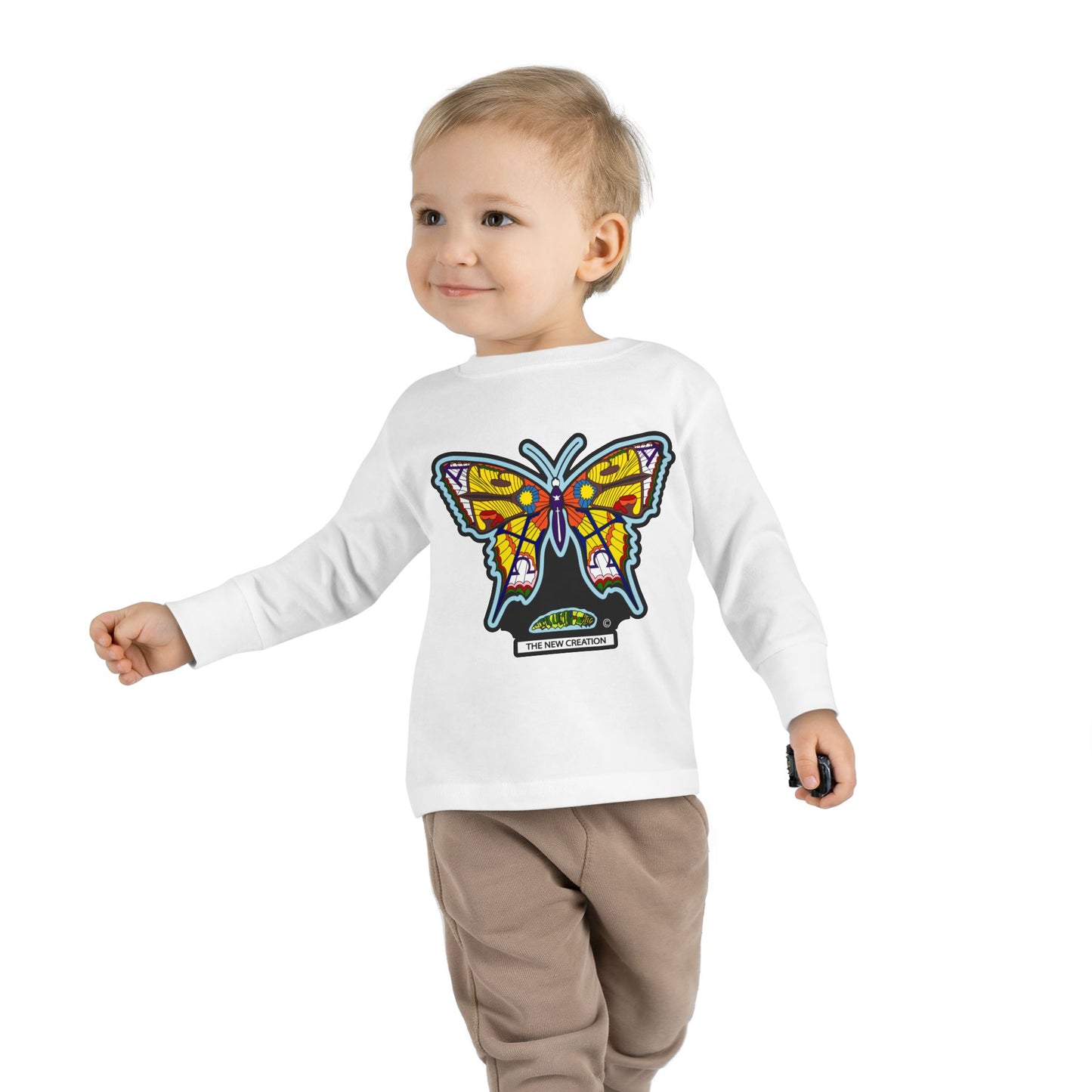 Butterfly Toddler Long Sleeve Tee – Soft Cotton Shirt with Symbolic Graphic for Everyday Play