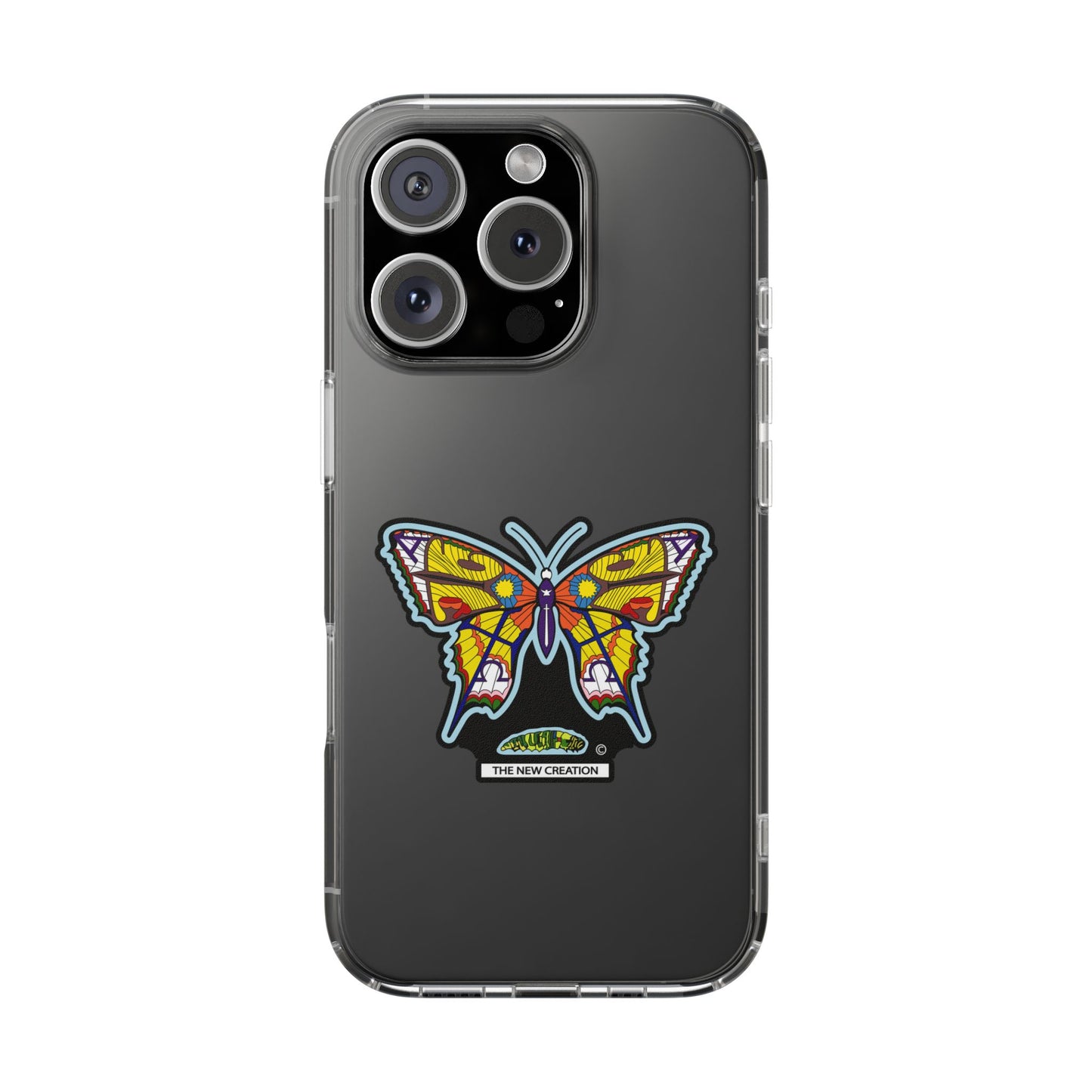 Colorful Butterfly Clear Phone Case – Sleek Transparent Cover, Artistic Print, Lightweight Shockproof Design