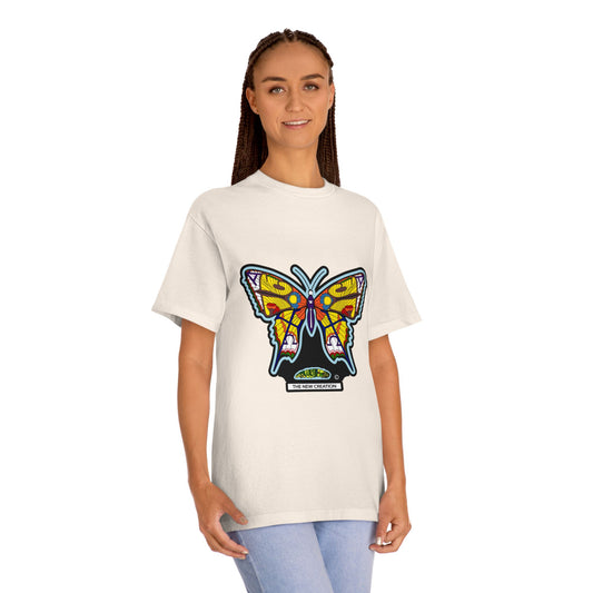 Vibrant Butterfly Graphic Tee – Classic Unisex Cotton T-Shirt with Bold Symbolic Print