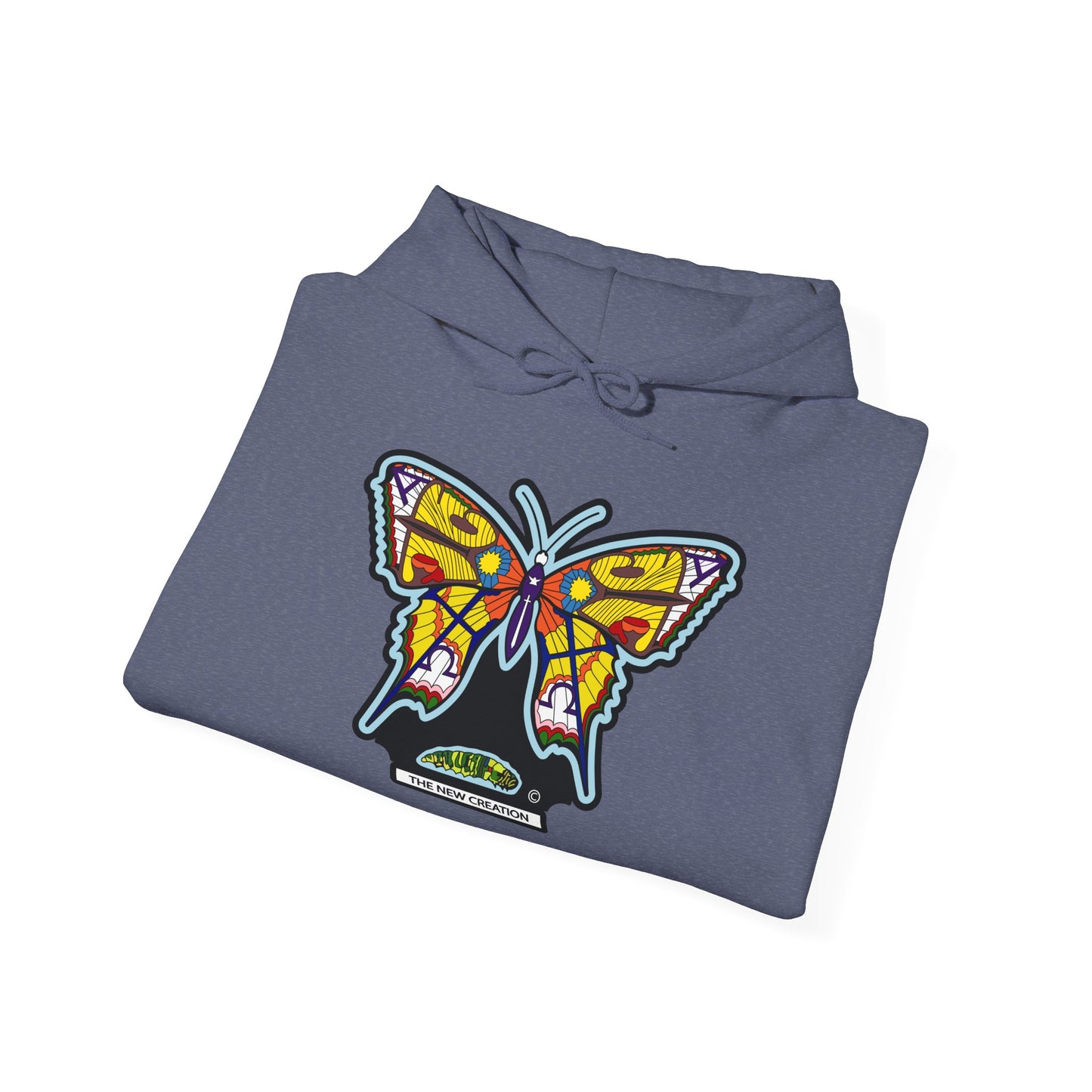 Colorful Butterfly Hoodie – Unisex Pullover with Vibrant Symbolic Art