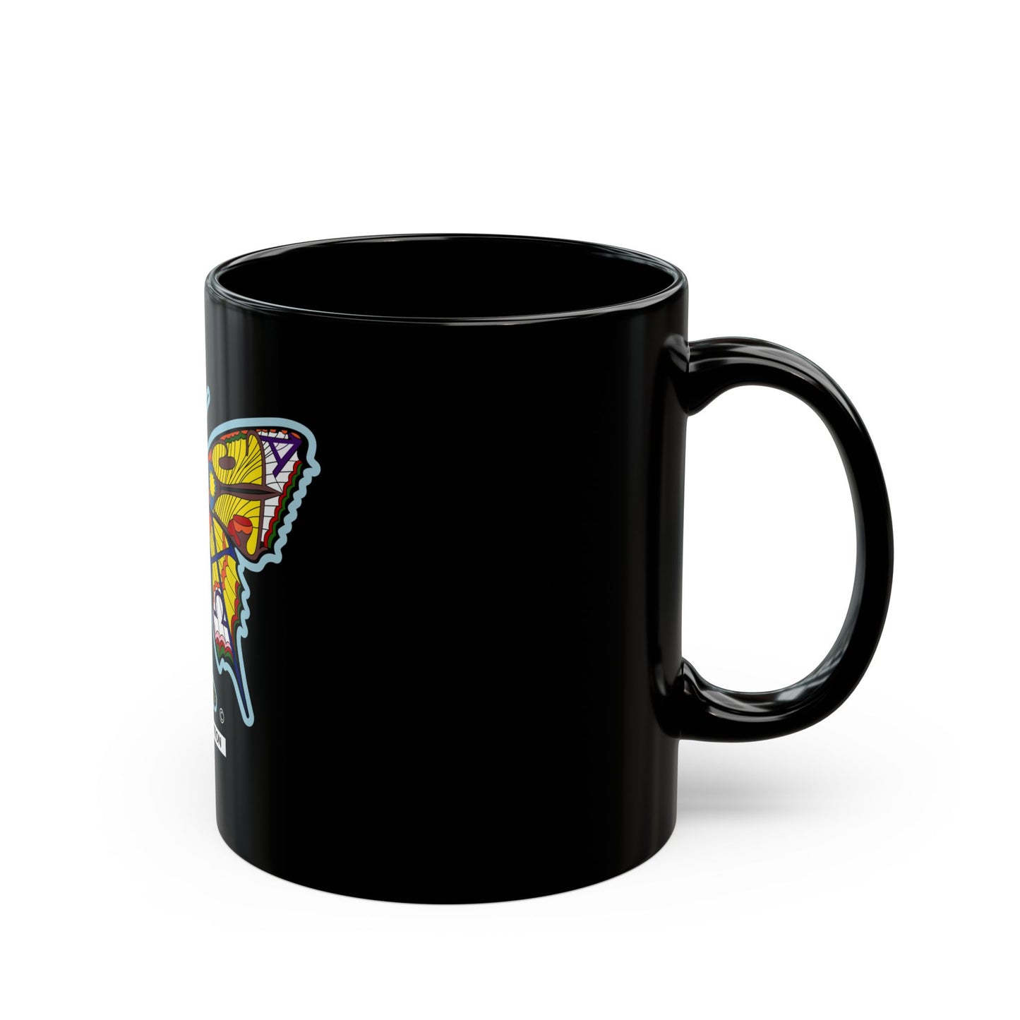 Colorful Butterfly Black Mug – Inspirational Ceramic Coffee Cup, Artistic Gift for Nature Lovers & Home Décor