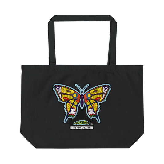 Butterfly Eco Tote Bag – Large Reusable Cotton Bag with Symbolic Print & Wide Straps
