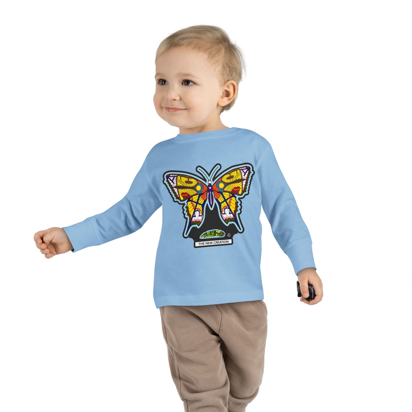 Butterfly Toddler Long Sleeve Tee – Soft Cotton Shirt with Symbolic Graphic for Everyday Play