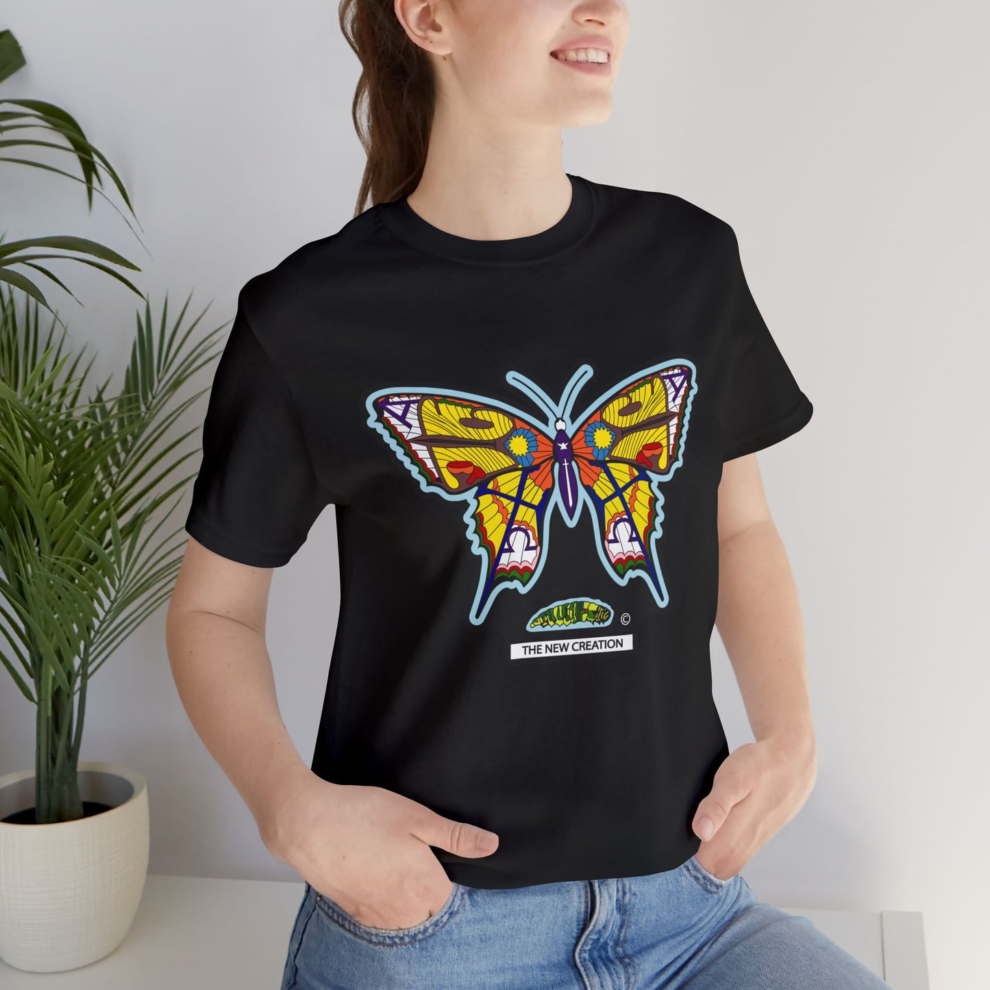 Vibrant Butterfly T-Shirt, Women Graphic Tee