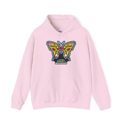 Butterfly Psychedelic Hoodie — Colorful Retro Moth Graphic Pullover