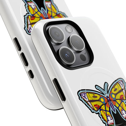 Butterfly Mosaic Magnetic Tough Phone Case — Protective iPhone Cover with Colorful Stained-Glass Design