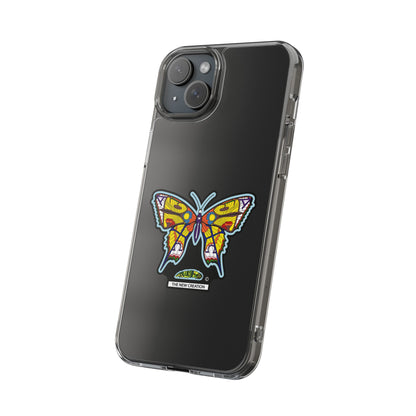 Colorful Butterfly Clear Phone Case – Sleek Transparent Cover, Artistic Print, Lightweight Shockproof Design