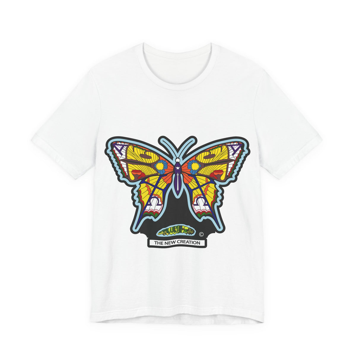Colorful Butterfly Graphic Tee, Men's