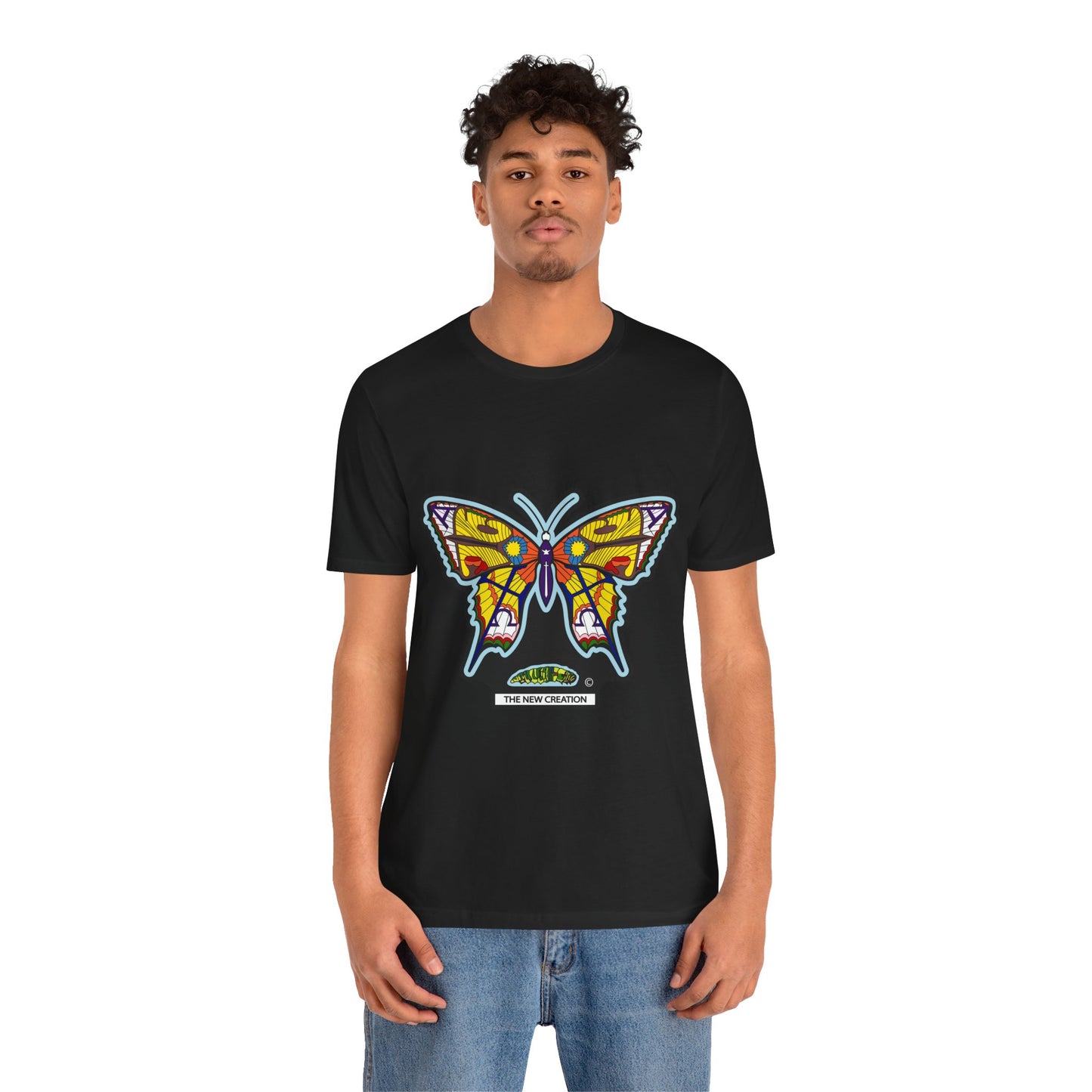 Colorful Butterfly Graphic Tee, Men's