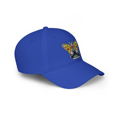 Bright Butterfly Baseball Cap – Low Profile Cotton Hat with Embroidered Symbolic Art