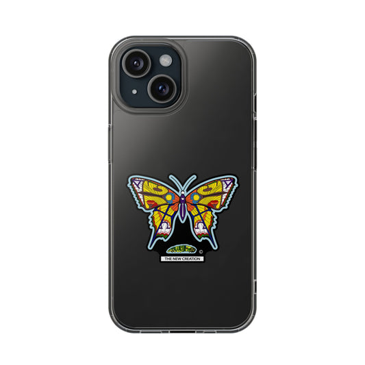 Colorful Butterfly Clear Phone Case – Sleek Transparent Cover, Artistic Print, Lightweight Shockproof Design