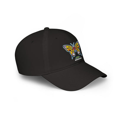 Bright Butterfly Baseball Cap – Low Profile Cotton Hat with Embroidered Symbolic Art