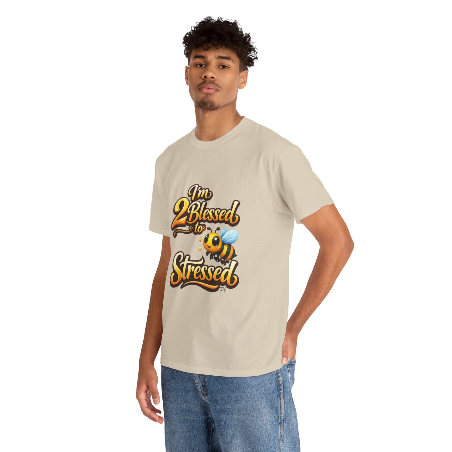 I'm 2 Blessed 2 Be Stressed Graphic Tee - Funny Inspirational Christian Shirt