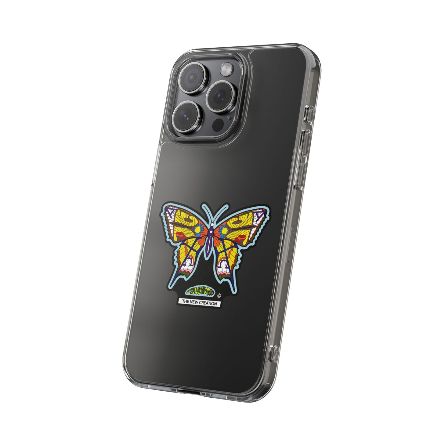 Colorful Butterfly Clear Phone Case – Sleek Transparent Cover, Artistic Print, Lightweight Shockproof Design
