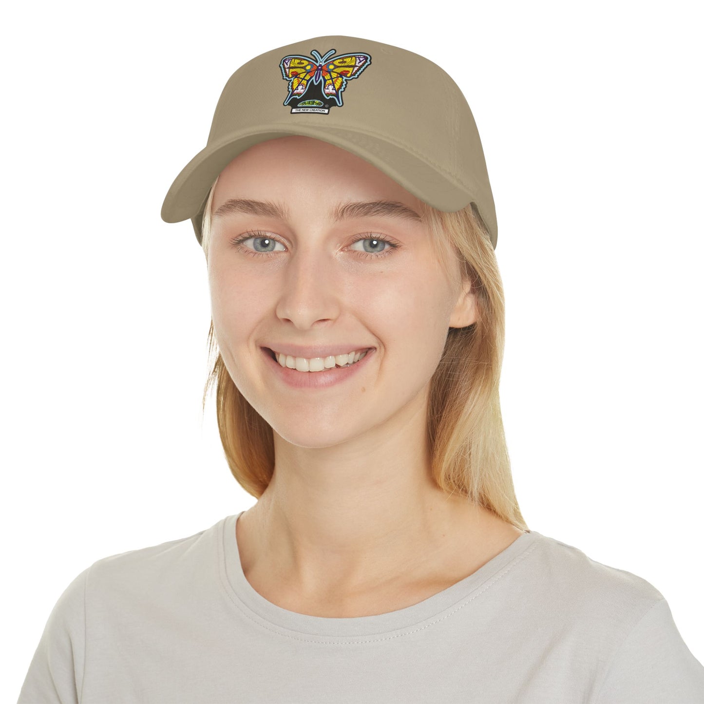 Bright Butterfly Baseball Cap – Low Profile Cotton Hat with Embroidered Symbolic Art