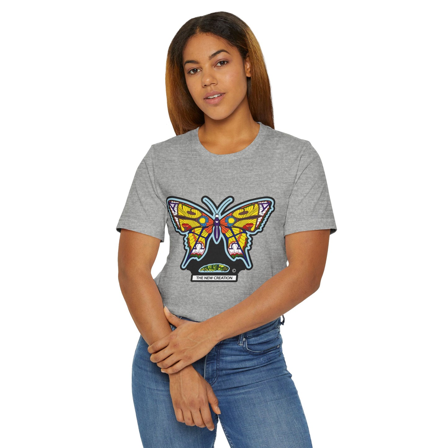Vibrant Butterfly T-Shirt, Women Graphic Tee