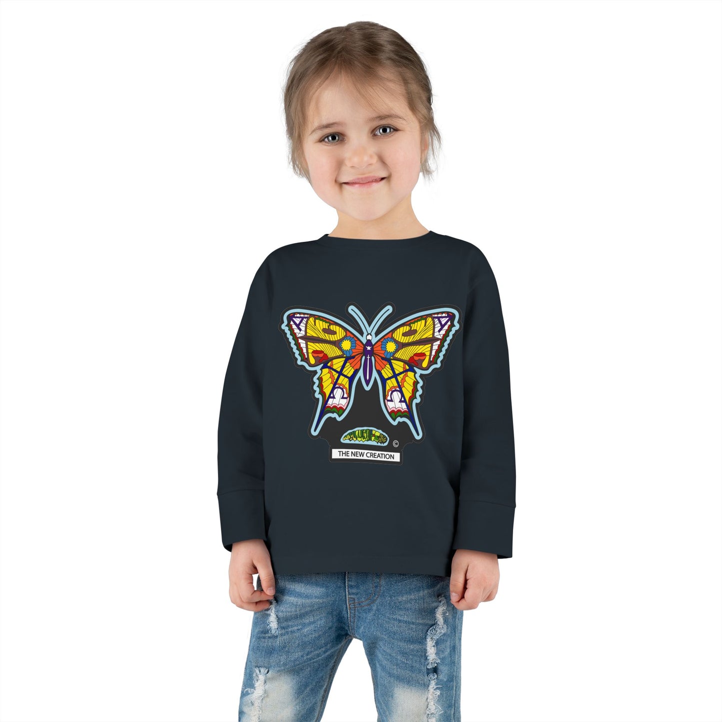 Butterfly Toddler Long Sleeve Tee – Soft Cotton Shirt with Symbolic Graphic for Everyday Play