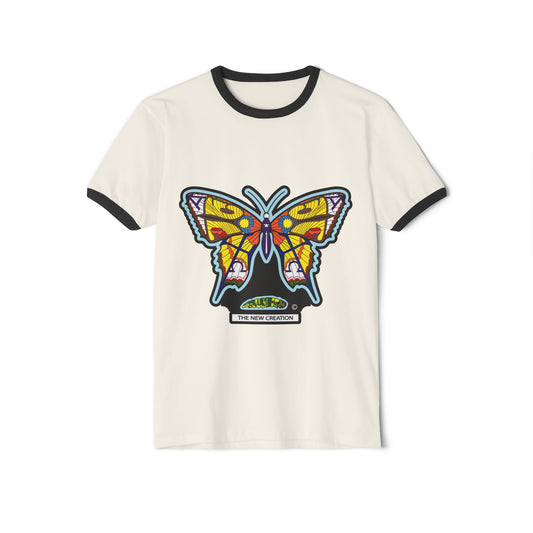 The New Creation Butterfly Ringer Tee — Retro Contrast Trim