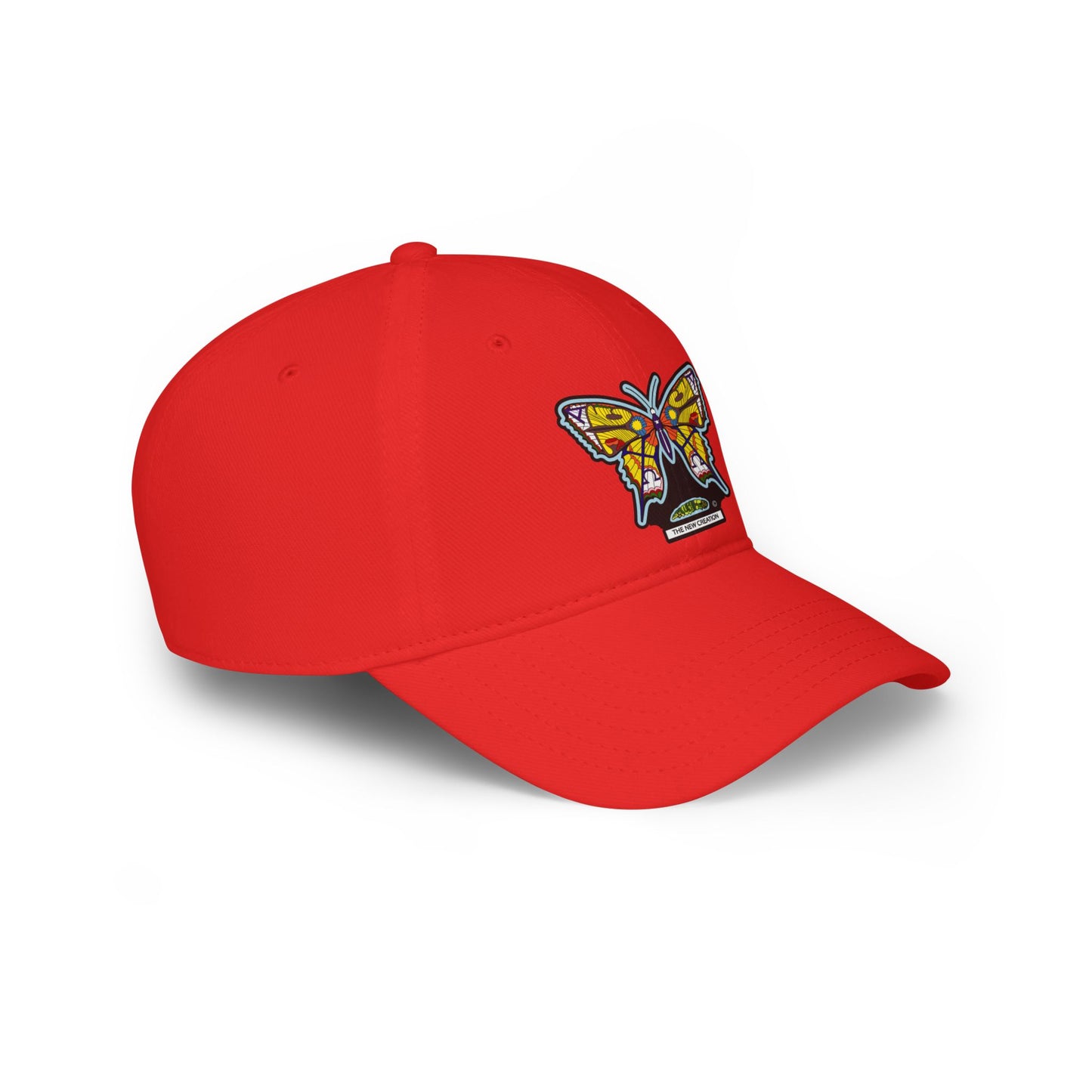 Bright Butterfly Baseball Cap – Low Profile Cotton Hat with Embroidered Symbolic Art