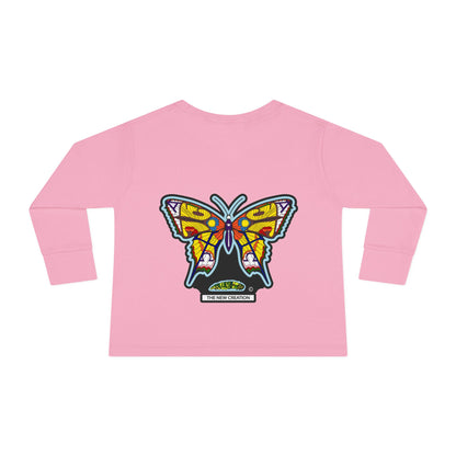 Butterfly Toddler Long Sleeve Tee – Soft Cotton Shirt with Symbolic Graphic for Everyday Play
