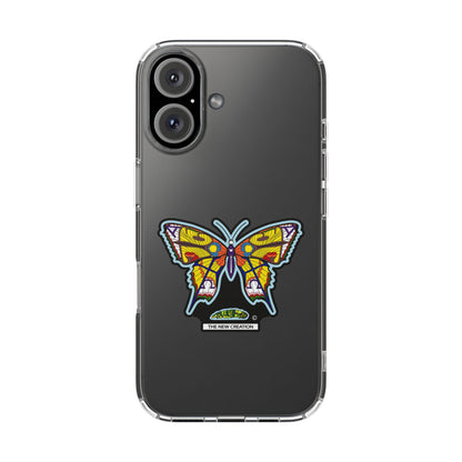 Colorful Butterfly Clear Phone Case – Sleek Transparent Cover, Artistic Print, Lightweight Shockproof Design