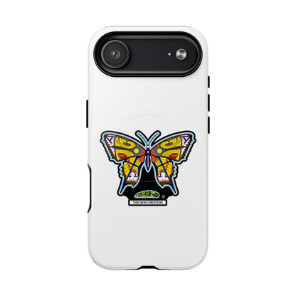 Butterfly Mosaic Magnetic Tough Phone Case — Protective iPhone Cover with Colorful Stained-Glass Design
