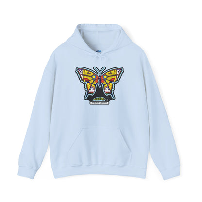 Butterfly Psychedelic Hoodie — Colorful Retro Moth Graphic Pullover