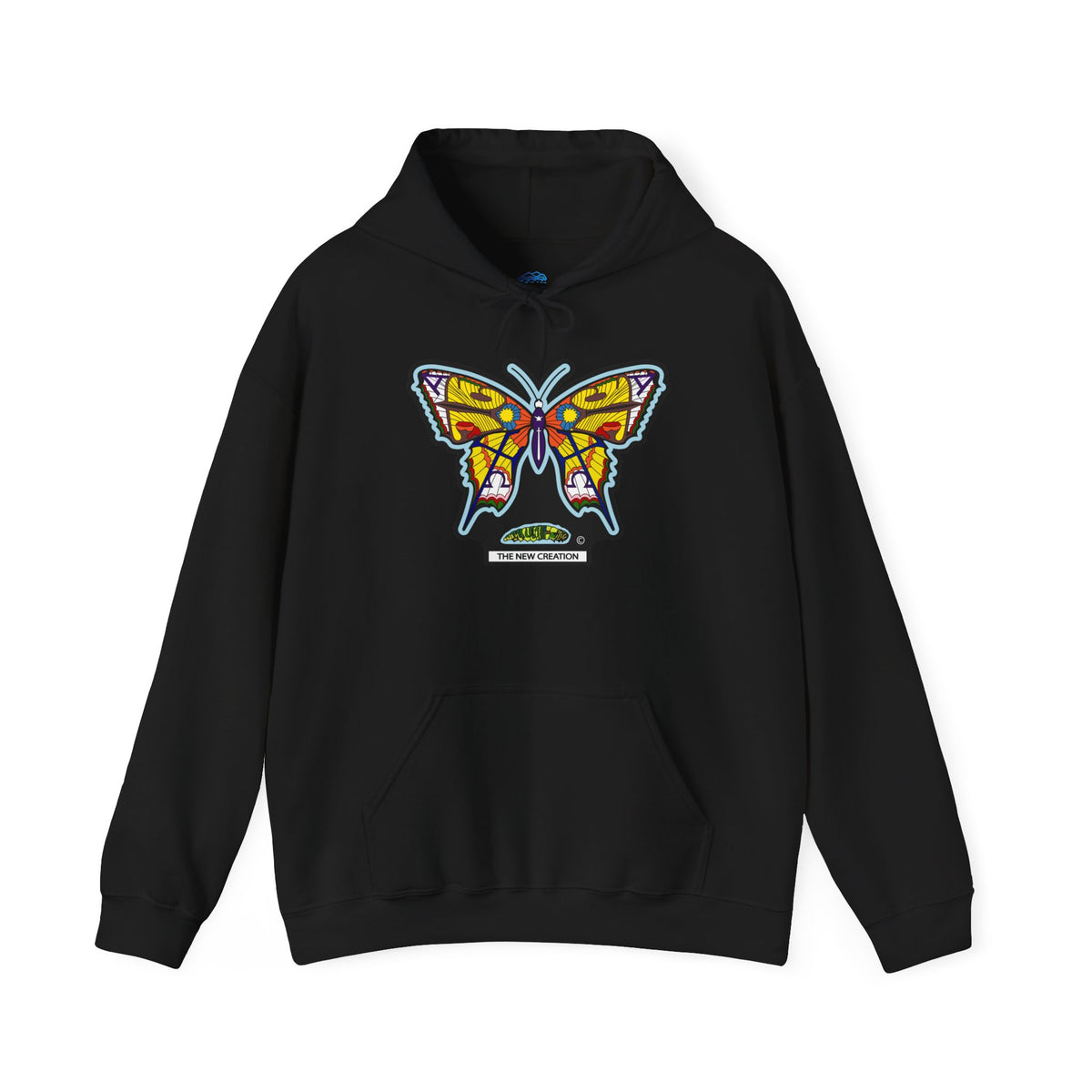 Butterfly Psychedelic Hoodie — Colorful Retro Moth Graphic Pullover