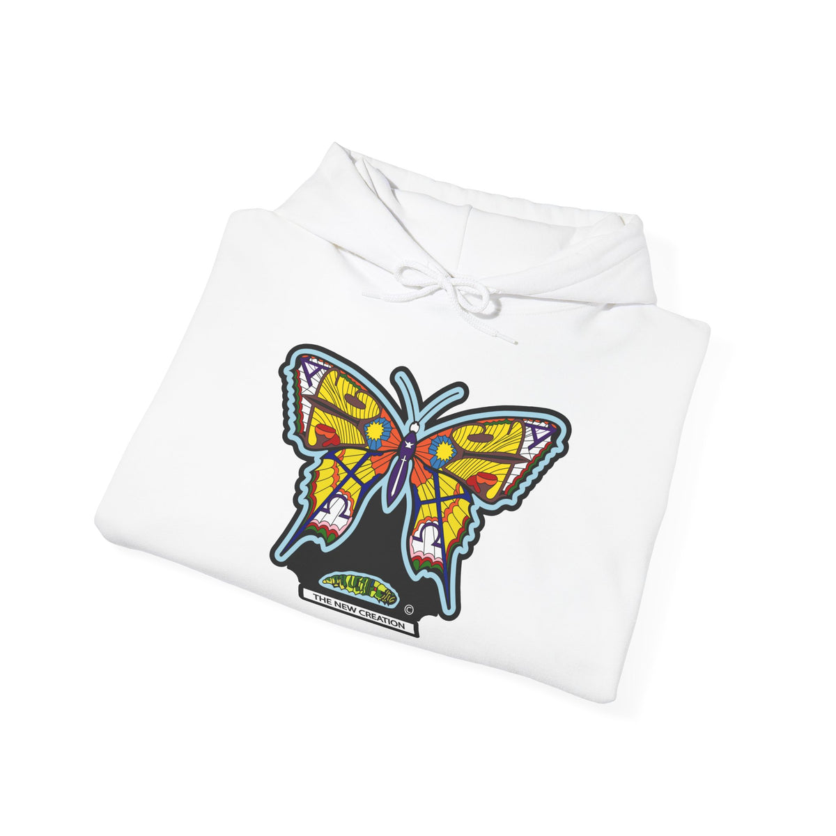 Butterfly Psychedelic Hoodie — Colorful Retro Moth Graphic Pullover