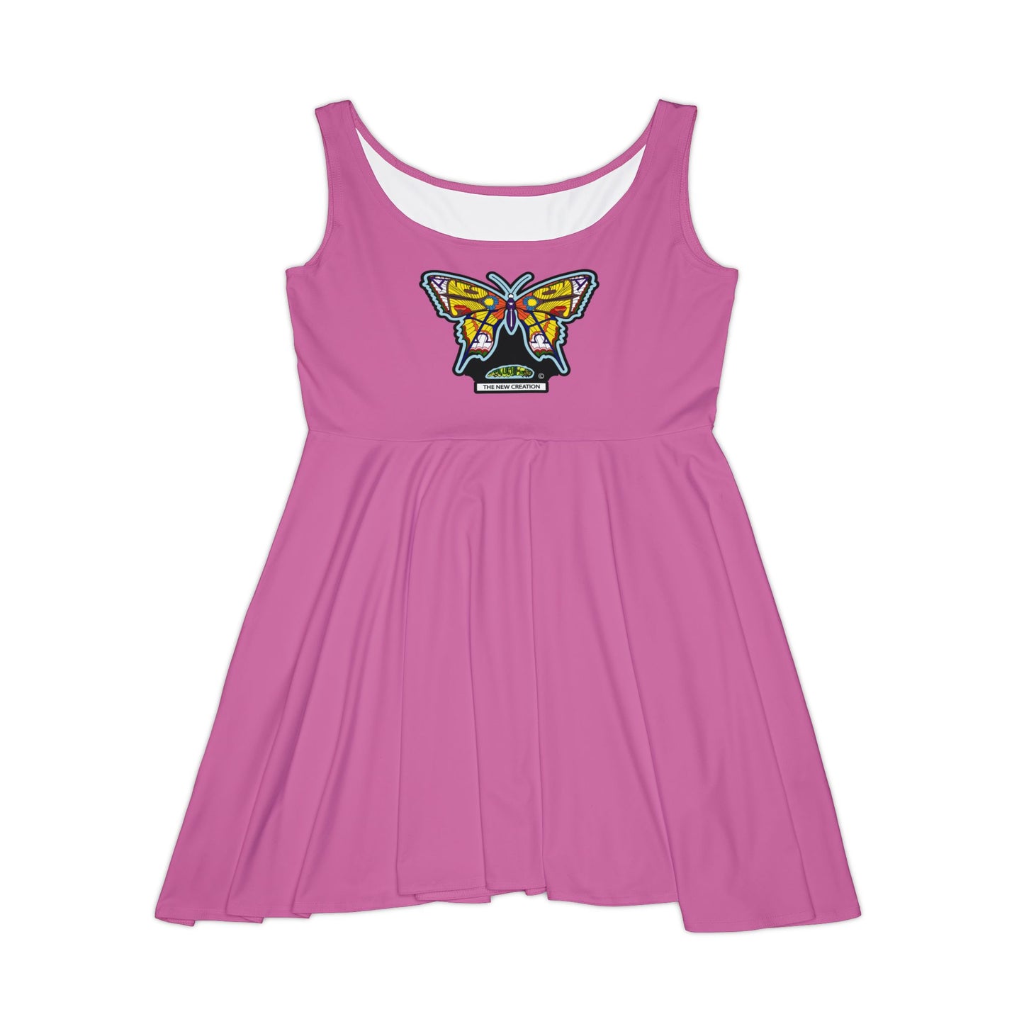 Purple Butterfly Graphic Women Skater Dress