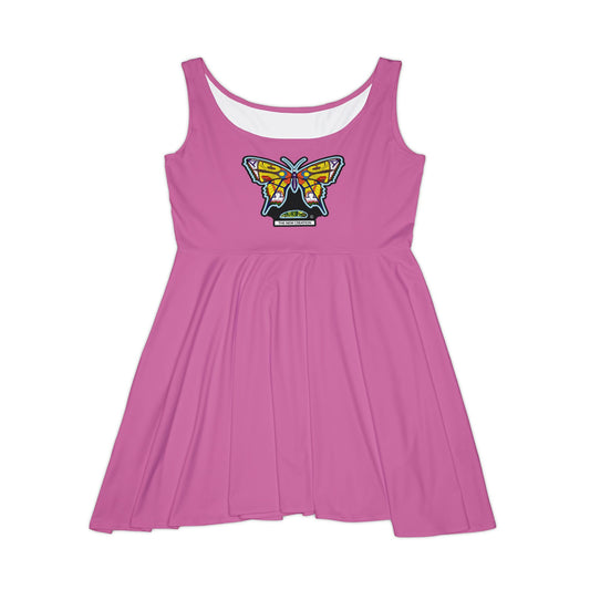 Purple Butterfly Graphic Women&#039;s Skater Dress - Perfect for Spring and Summer Celebrations