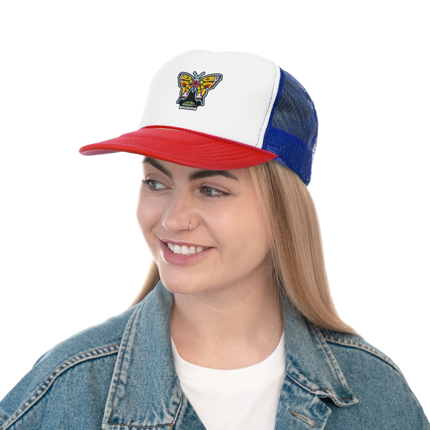 Butterfly Snapback Hat – Flat Bill Cap with Adjustable Fit & Bold Embroidered Patch
