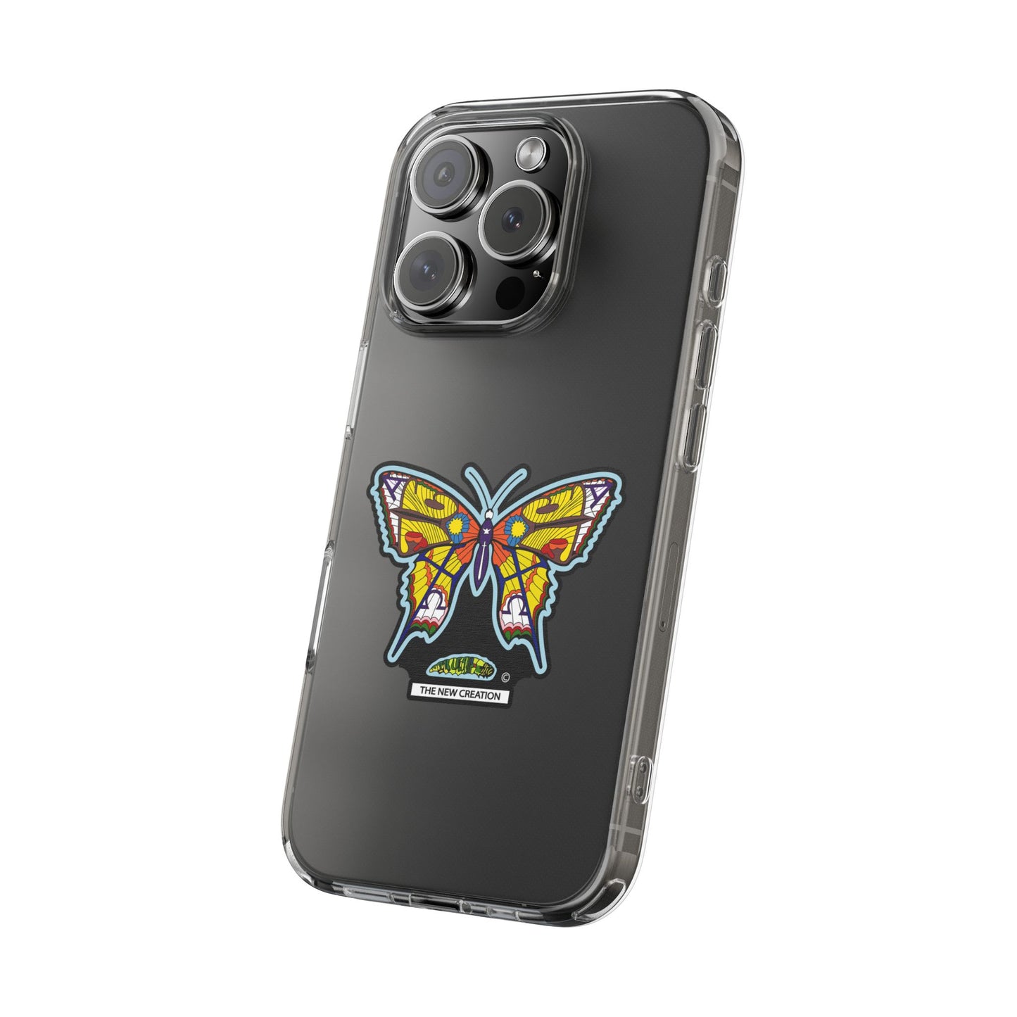 Colorful Butterfly Clear Phone Case – Sleek Transparent Cover, Artistic Print, Lightweight Shockproof Design