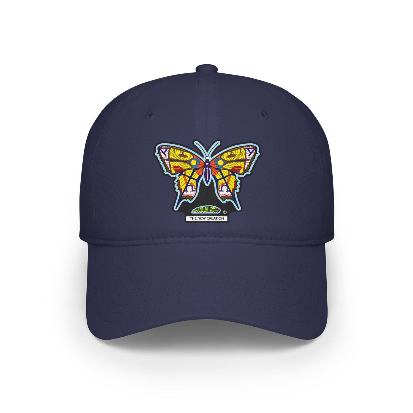 Bright Butterfly Baseball Cap – Low Profile Cotton Hat with Embroidered Symbolic Art