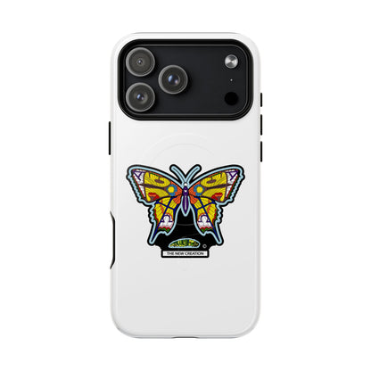 Butterfly Mosaic Magnetic Tough Phone Case — Protective iPhone Cover with Colorful Stained-Glass Design