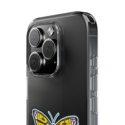 Colorful Butterfly Clear Phone Case – Sleek Transparent Cover, Artistic Print, Lightweight Shockproof Design