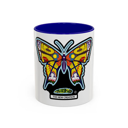 The New Creation Butterfly Mug — Two-Tone Accent, Multiple Colors